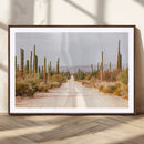 Desert Cactus Lined Road Wall Art Canvas Print – Framed by MyGreatCanvas | Canvas Wall Art Prints | Photo Prints & Wall Decor