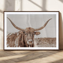 Longhorn Bull Photo Wall Art Canvas Print, Framed Rustic Cow by MyGreatCanvas | Canvas Wall Art Prints | Photo Prints & Wall Decor