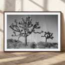 Joshua Tree Wall Art Canvas Print – Framed Monochrome Desert