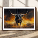 Longhorn Canvas Wall Art Canvas Print – Framed Bold Bull