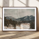 Mountain Landscape Wall Art Canvas Print – Framed Snowy