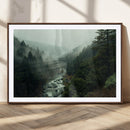 Misty Forest Wall Art Canvas Print – Framed Foggy River