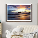 Beach Sunset Wall Art Canvas Print – Tropical Ocean Waves