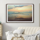 Sunset Seascape Wall Art Canvas Print – Framed Pastel Ocean