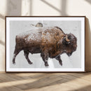 Snowy Buffalo Wall Art Canvas Print – Framed Wildlife by MyGreatCanvas | Canvas Wall Art Prints | Photo Prints & Wall Decor