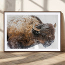 Snowy Buffalo Wall Art Canvas Print – Framed Rustic Lodge by MyGreatCanvas | Canvas Wall Art Prints | Photo Prints & Wall Decor