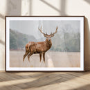 Vintage Wildlife Wall Art Canvas Print – Misty Landscape