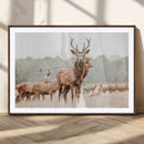 Rustic Nature Wall Art Canvas Print – Stag Woodland Framed