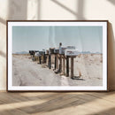 Desert Mailboxes Canvas Print – Framed Minimal Western