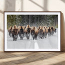 American Bison Herd Wall Art Canvas Print – Powerful Winter by MyGreatCanvas | Canvas Wall Art Prints | Photo Prints & Wall Decor