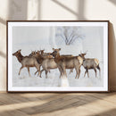 Snowy Elk Herd Wall Art Canvas Print – Majestic Winter by MyGreatCanvas | Canvas Wall Art Prints | Photo Prints & Wall Decor