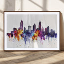Atlanta Skyline Wall Art Canvas Print – Framed Colorful