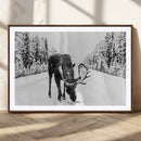 Moose Wall Art Canvas Print – Winter Snowy Forest Antlers by MyGreatCanvas | Canvas Wall Art Prints | Photo Prints & Wall Decor