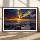 Sunset Ocean Wall Art Canvas Print – Waves Rocky Shore by MyGreatCanvas | Canvas Wall Art Prints | Photo Prints & Wall Decor