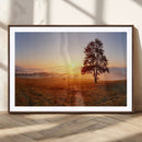 Golden Sunrise Landscape Canvas Wall Art – Framed Misty by MyGreatCanvas | Canvas Wall Art Prints | Photo Prints & Wall Decor