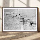 Black White Surfers Wall Art Canvas Print – Riding Gentle by MyGreatCanvas | Canvas Wall Art Prints | Photo Prints & Wall Decor