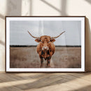 Longhorn Bull Wall Art Canvas Print – Framed Rustic by MyGreatCanvas | Canvas Wall Art Prints | Photo Prints & Wall Decor