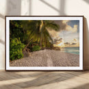 Tropical Beach Sunset Palm Trees White Sand Ocean Waves by MyGreatCanvas | Canvas Wall Art Prints | Photo Prints & Wall Decor