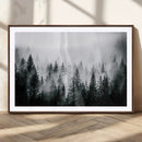 Foggy Pine Forest Canvas Wall Art – Horizontal Black and by MyGreatCanvas | Canvas Wall Art Prints | Photo Prints & Wall Decor