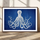 Large 3-Panel Blue Octopus Canvas Wall Art | Coastal Marine by MyGreatCanvas | Canvas Wall Art Prints | Photo Prints & Wall Decor