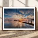 Wooden Pier on Seascape and Sunset Wall Art Canvas Print by MyGreatCanvas | Canvas Wall Art Prints | Photo Prints & Wall Decor