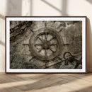 Wooden Ship Wheel Canvas Print, Multi Panel Canvas Wall Art