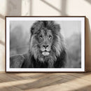 Black and White Lion Canvas Wall Art – Animal Print Artwork