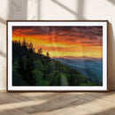 Forest Landscape Wall Art Sunset Canvas, Forest Sunset