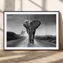 Black and White Elephant Wall Art Canvas Print