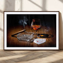 Whiskey Cigar Wall Art Canvas Print Kitchen Wall