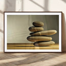 Fluvial Zen Stones Canvas Wall Art Print