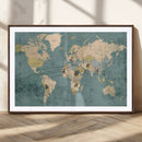 Classic World Map Canvas Print – Framed Vintage Map Wall by MyGreatCanvas | Canvas Wall Art Prints | Photo Prints & Wall Decor