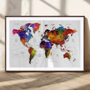 World Map Canvas Print – Detailed Map of the World Wall Art