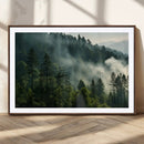 Misty Forest Wall Art Premium Canvas Print a Foggy and