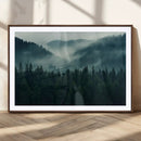 Captivating Misty Forest Wall Art Premium Canvas Print,