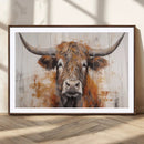 Vintage Scottish Highland Cow Cattle Art, Scottish Highland