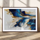 Gold Marble Art - Abstract Geode Gold And Blue Marble Shape