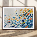 Abstract Fish Shoal Wall Art Canvas Print, Colorful Fish