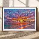 Vibrant Sunset Beach Wall Art - Ocean Sunset Canvas Print |