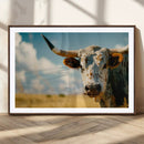 Longhorn in the Prairie - Stunning Ranch-Style Triptych Wall