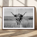 Texas Cow Longhorn Wall Art Canvas Print for Farm House Wall