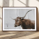 Rustic Bull Wall Art Canvas Print – Modern Longhorn