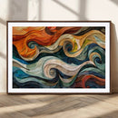 Abstract Wave Wall Art | Ready to Hang Framed Canvas Print |