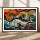 Abstract Wave Wall Art | Ready to Hang Framed Canvas Print |