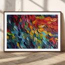 Vibrant Abstract Leaf Wall Art Canvas Print | Bold Colorful