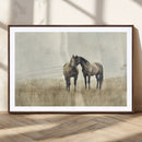 Chines Style Grunge Horses Wall Art Canvas Print