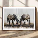 Chines Ink Style Horses Wall Art Canvas Print
