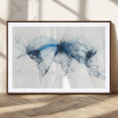 Flight Route Map Wall Art Canvas Print, Abstract Air Traffic