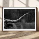 Cow Longhorn Wall Art | Black and White Print | Ready to by MyGreatCanvas | Canvas Wall Art Prints | Photo Prints & Wall Decor