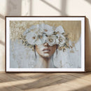 Golden Petal Wall Art - Canvas Print Flower Head Woman